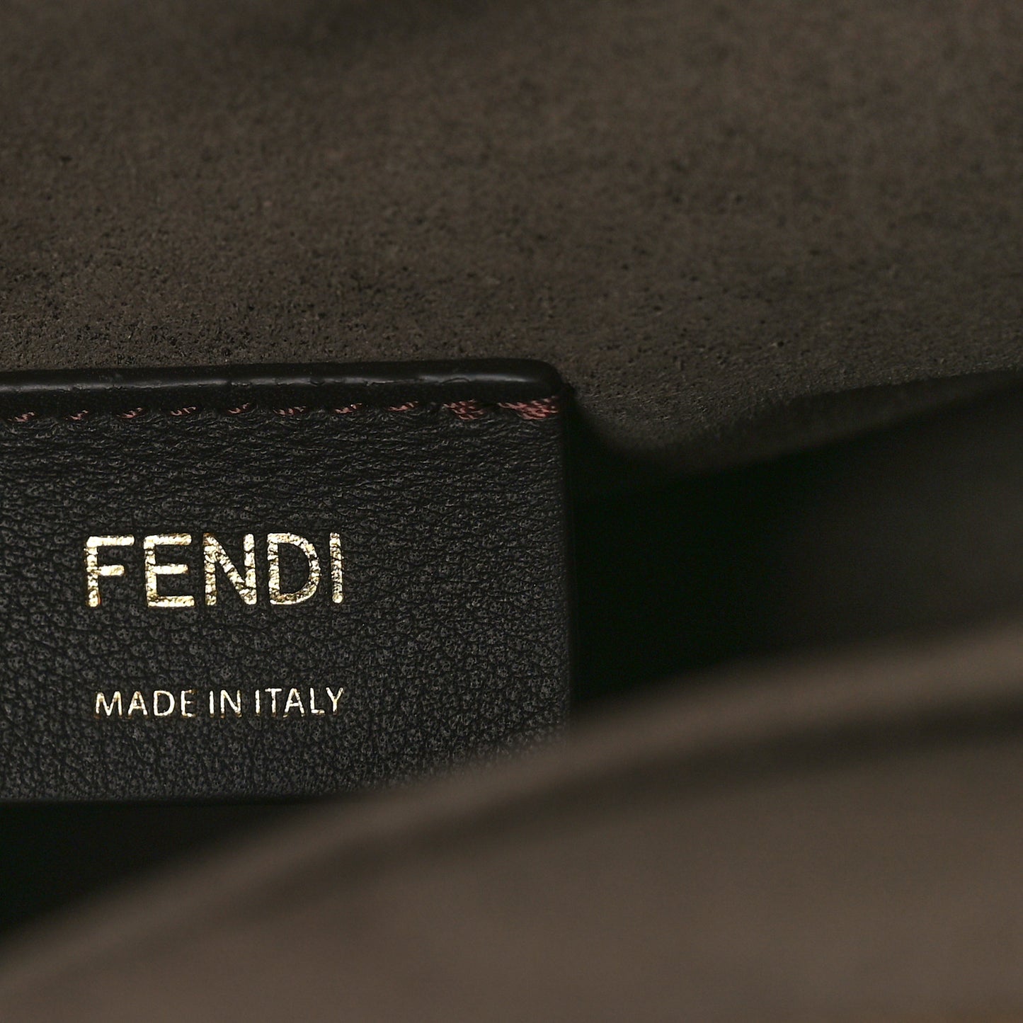 Chenille Vitello Seta Plexiglass FF Fendi O'Lock Zipper Tortora Nuvola