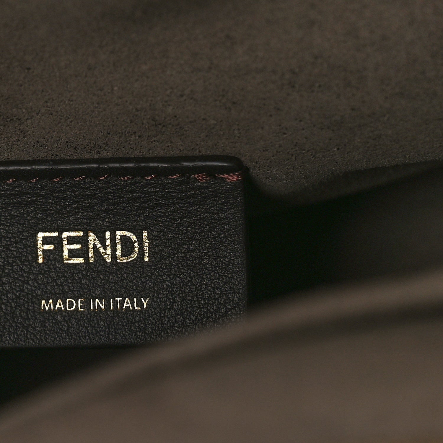 Fendi Chenille Vitello Seta Plexiglass FF Fendi O'Lock Zipper Tortora Nuvola 6 of 8