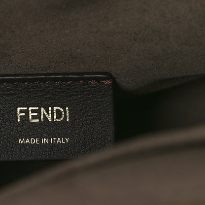Fendi Chenille Vitello Seta Plexiglass FF Fendi O'Lock Zipper Tortora Nuvola 6 of 8