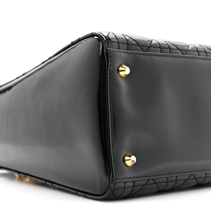 Christian Dior Patent Cannage Medium Lady Dior Black 9 of 15