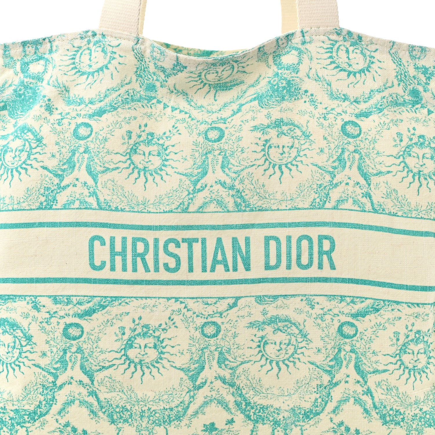 Christian Dior Canvas Dioriviera Toile de Jouy Soleil Tote Aquamarina 6 of 8