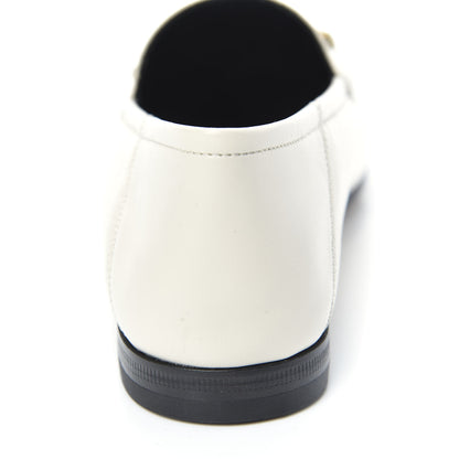Gucci Lambskin Womens Brixton Horsebit Loafers 36 Mystic White 9 of 11