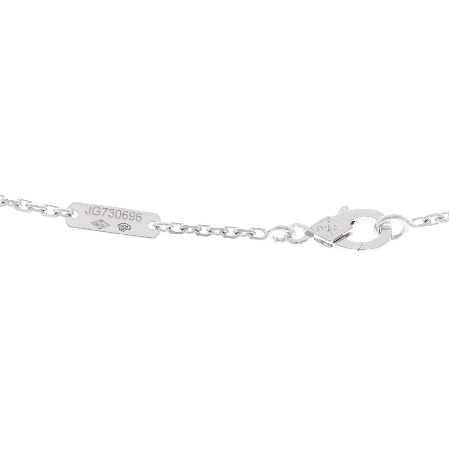Van Cleef & Arpels 18K White Gold Diamond Small Frivole Pendant Necklace 4 of 6