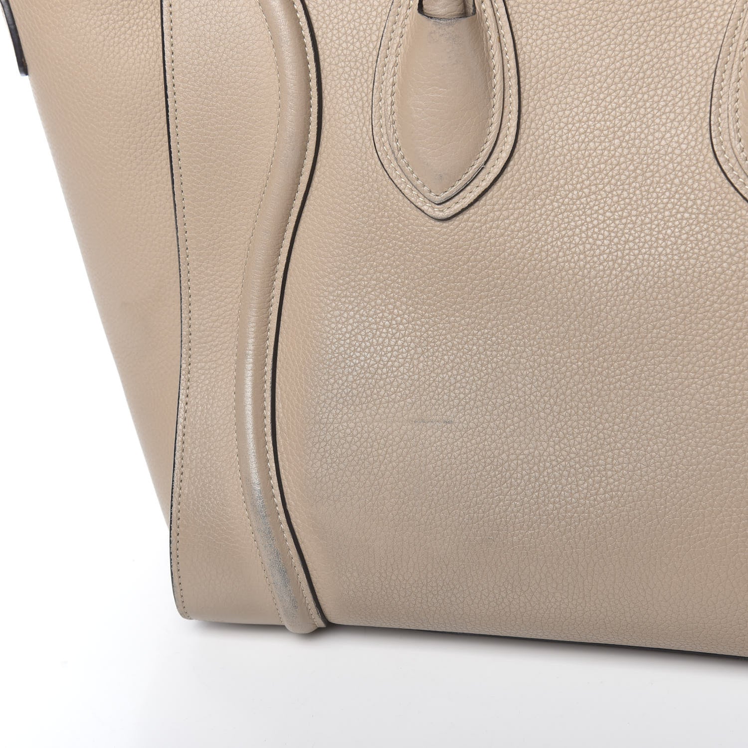 Celine Drummed Calfskin Mini Luggage Dune 12 of 23
