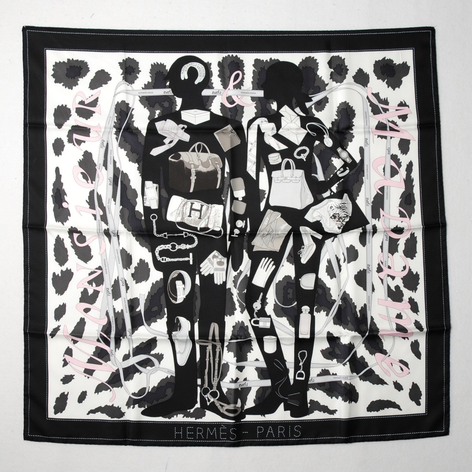 Hermes Silk Monsieur et Madame II Scarf 90 2 of 6