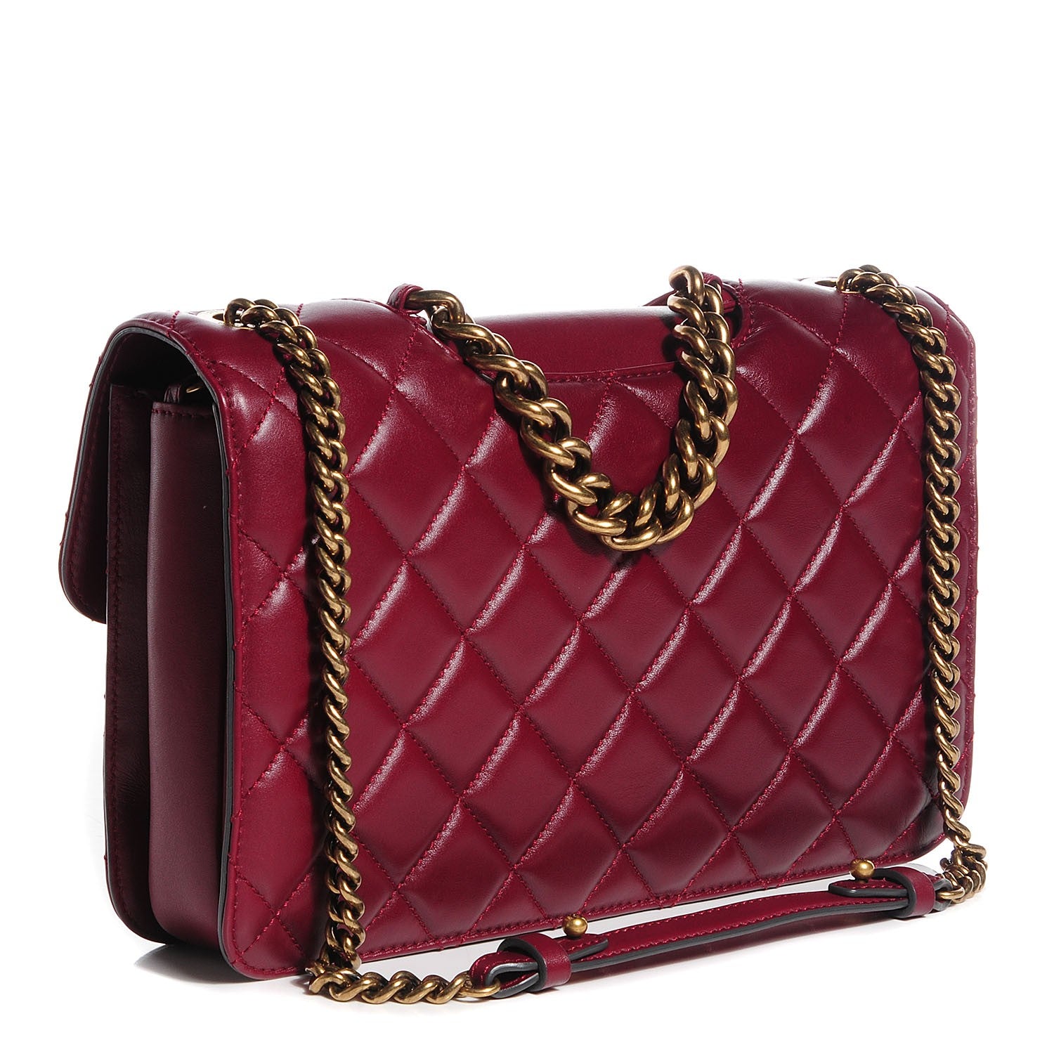 Chanel Calfskin Perfect Edge Large Flap Burgundy 3 of 9