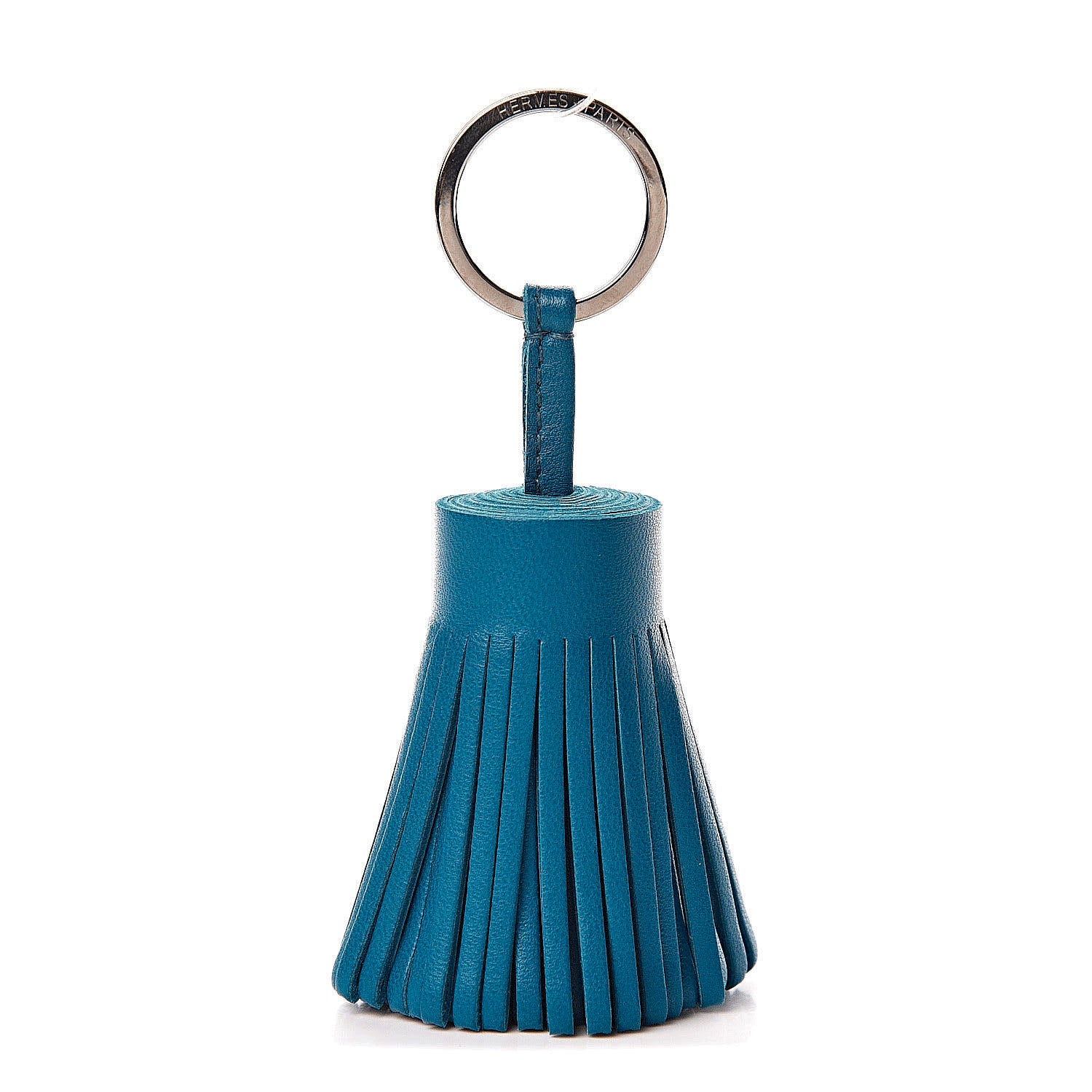 Hermes Lambskin Carmen Tassel Key Holder Bleu Izmir 1 of 2