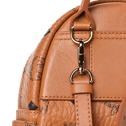 MCM Visetos Side Stud X-Mini Stark Bebe Boo Backpack Cognac 7 of 12