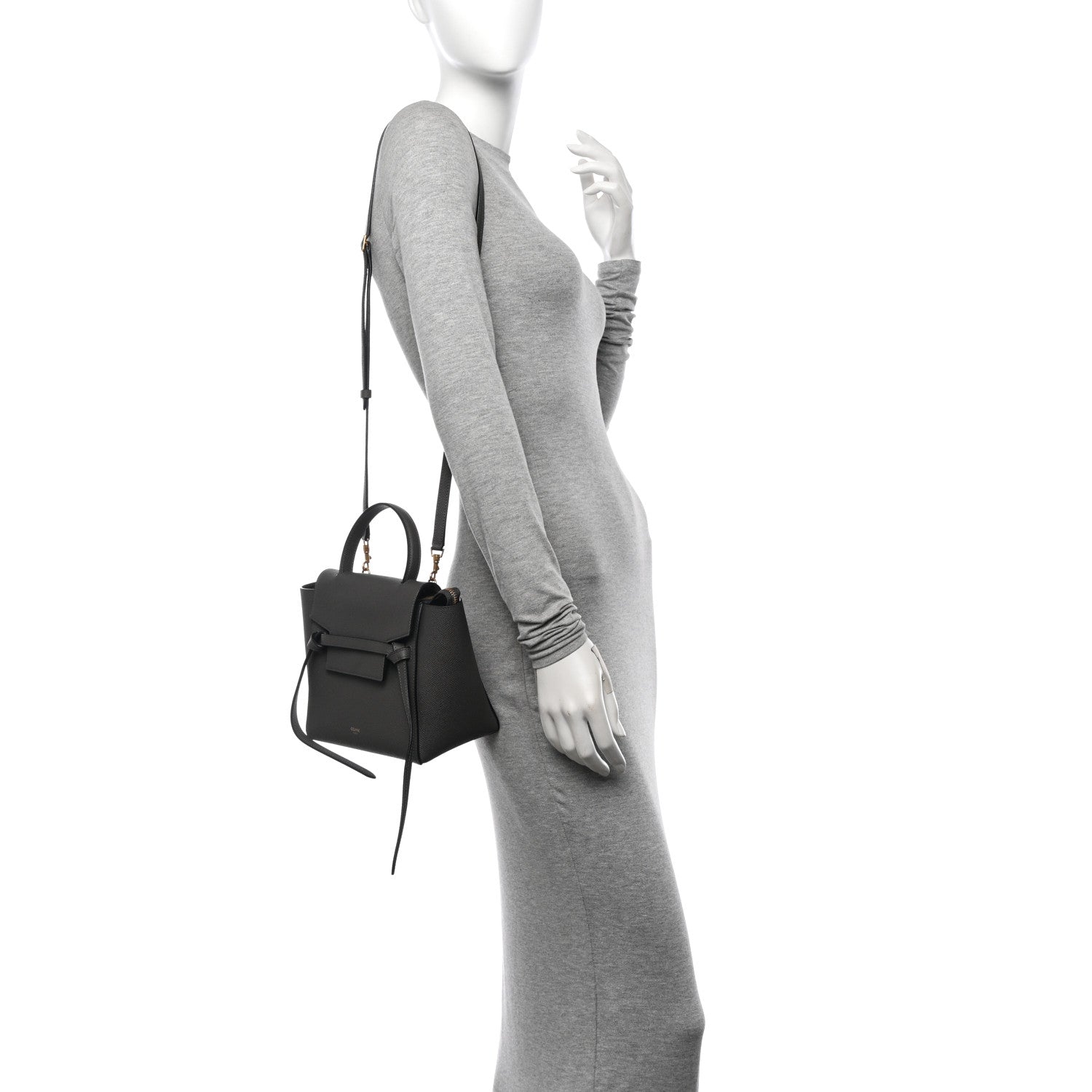 Celine Grained Calfskin Nano Belt Bag Grey 2 of 12