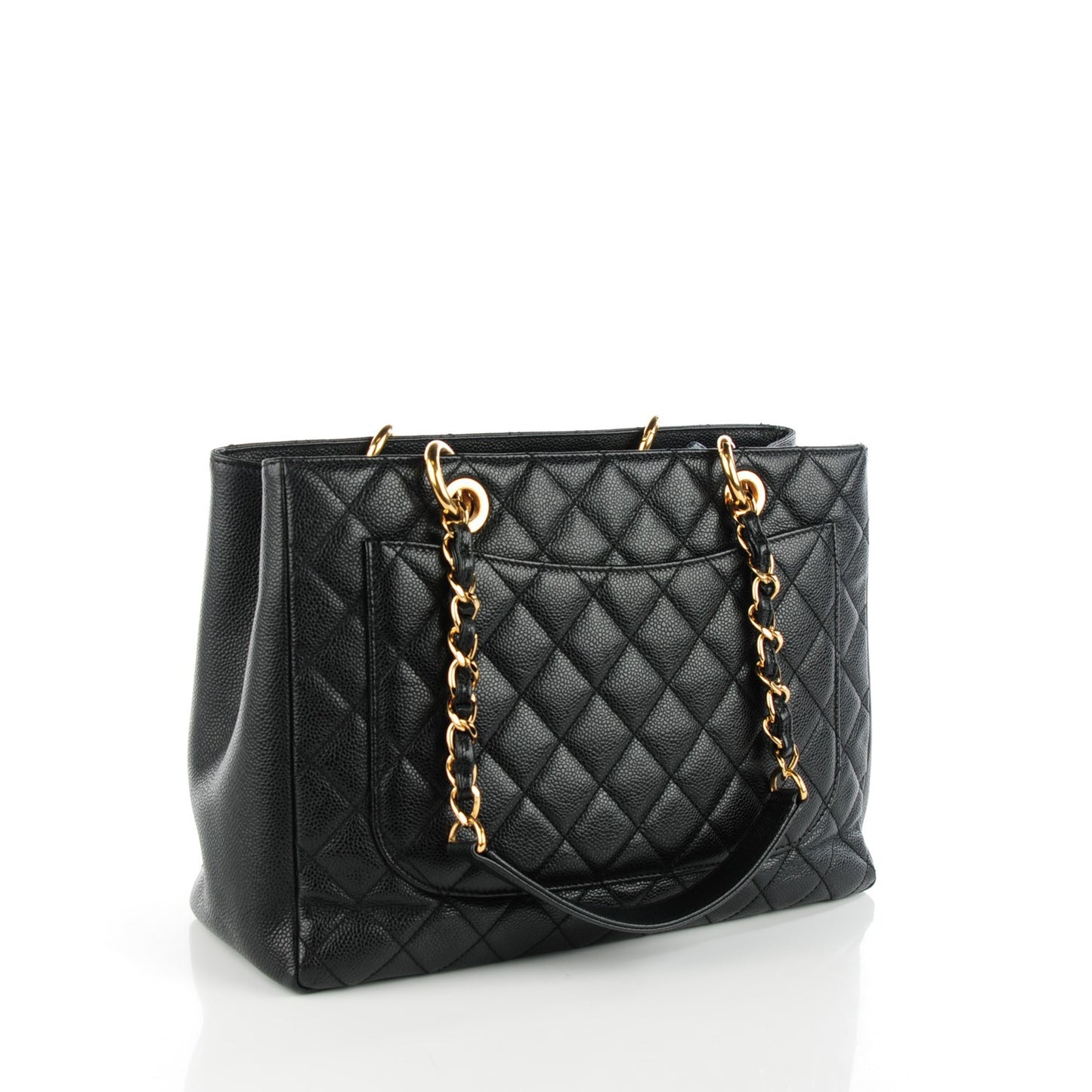 Caviar Quilted Grand Shopping Tote GST Black