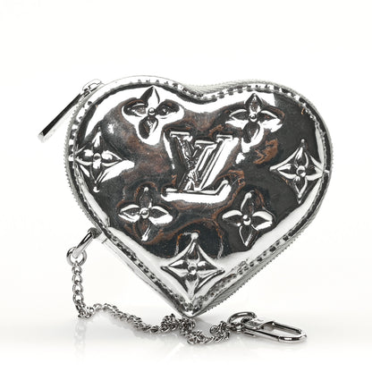 Louis Vuitton Monogram Miroir Heart Coin Purse Silver 1 of 5
