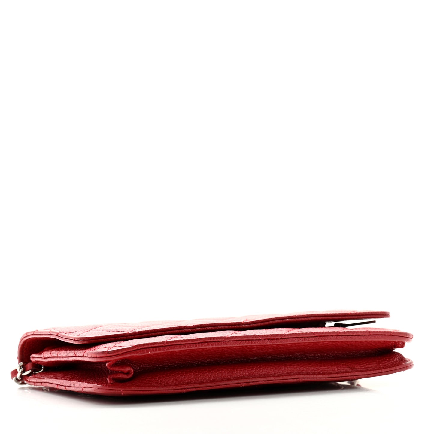Caviar Quilted Wallet on Chain WOC Red