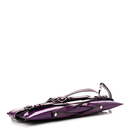 Burberry Patent Bridle Calfskin Parmoor Clutch Bag Purple 4 of 11