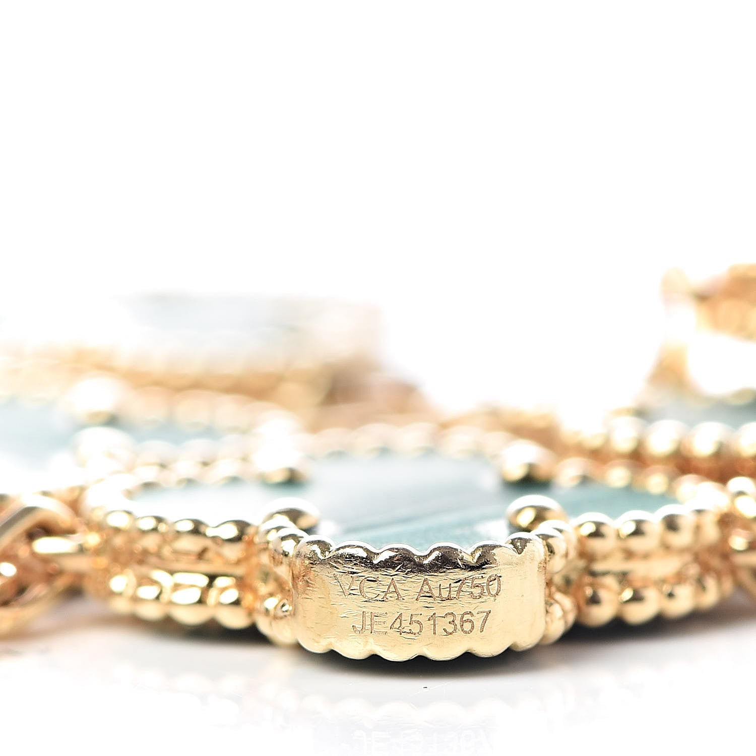 Van Cleef & Arpels 18K Yellow Gold Malachite 5 Motifs Vintage Alhambra Bracelet 4 of 6