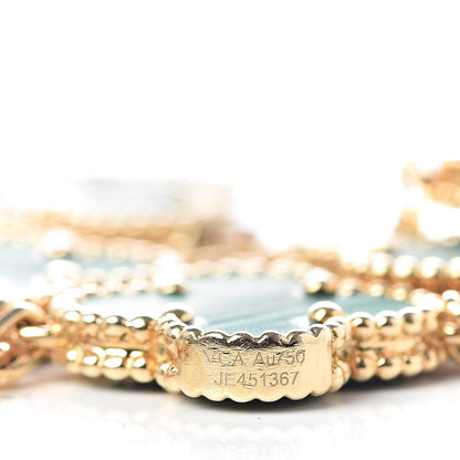 Van Cleef & Arpels 18K Yellow Gold Malachite 5 Motifs Vintage Alhambra Bracelet 4 of 6