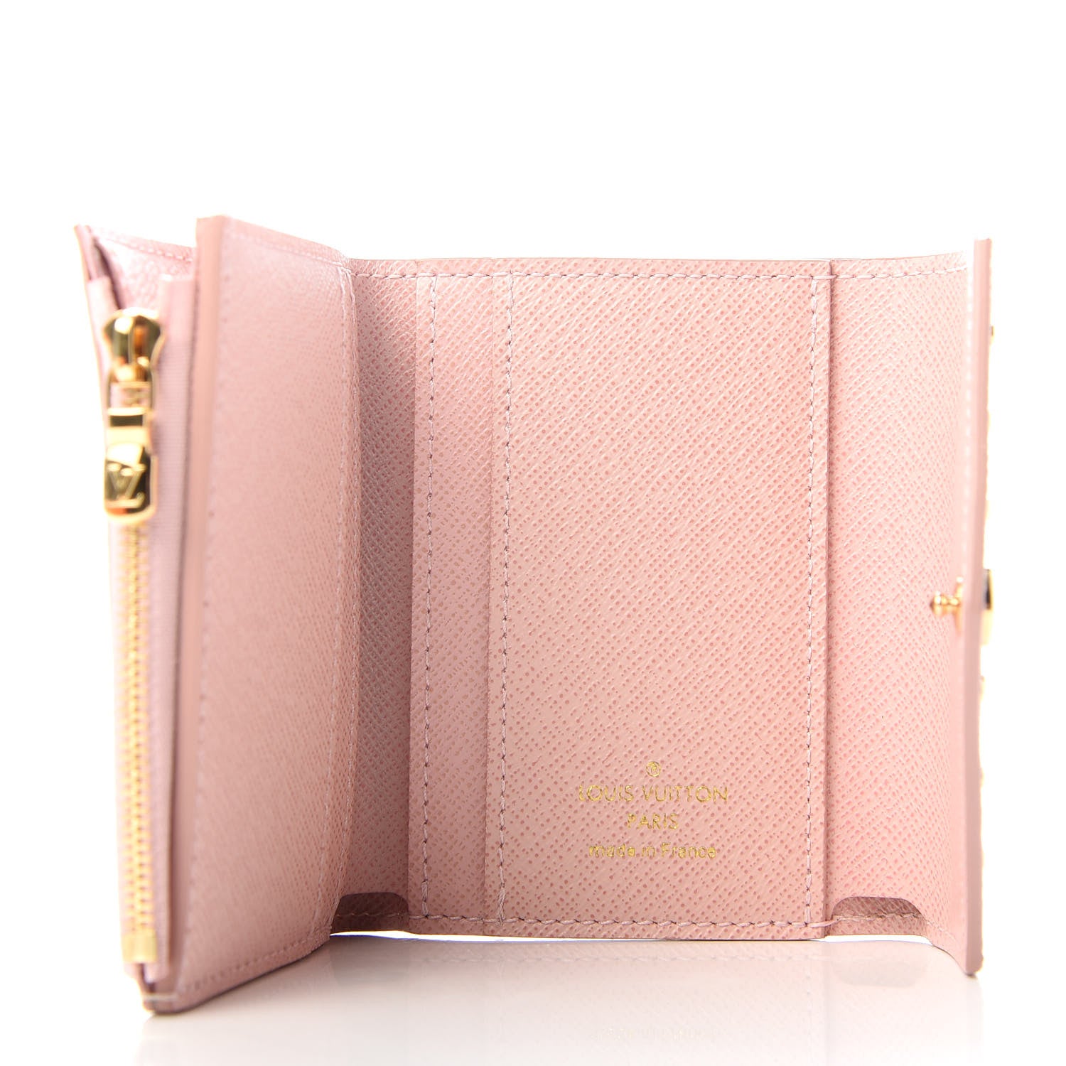 Louis Vuitton Damier Azur Studded Zoe Wallet Rose Ballerine 5 of 7