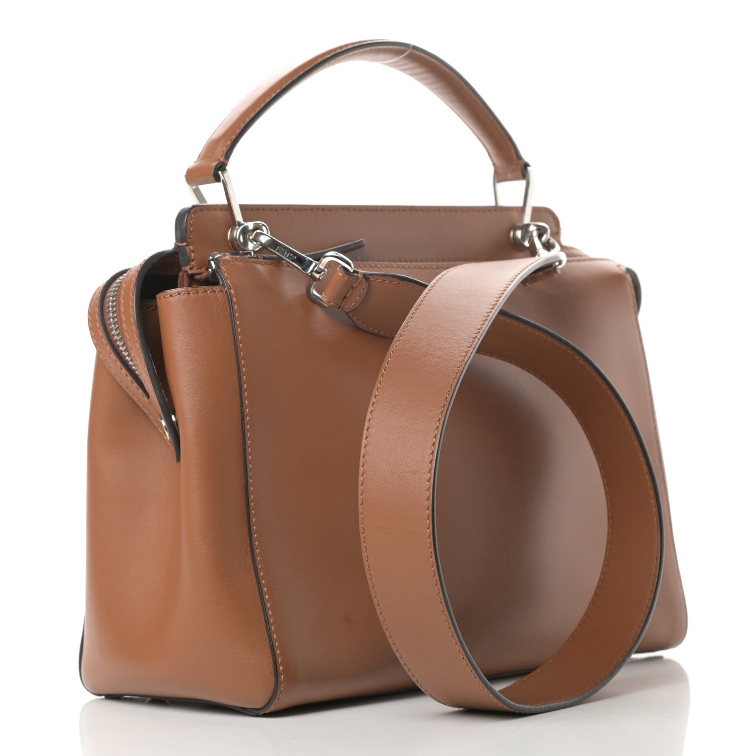 Fendi Vitello Baltico Dolce DotCom Satchel Corteccia Bubblegum 3 of 18