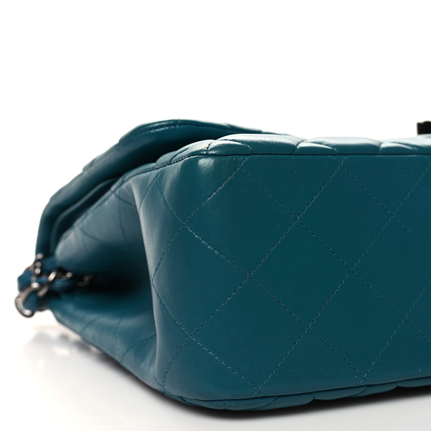 Chanel Lambskin Quilted Jumbo Double Flap Turquoise 9 of 10