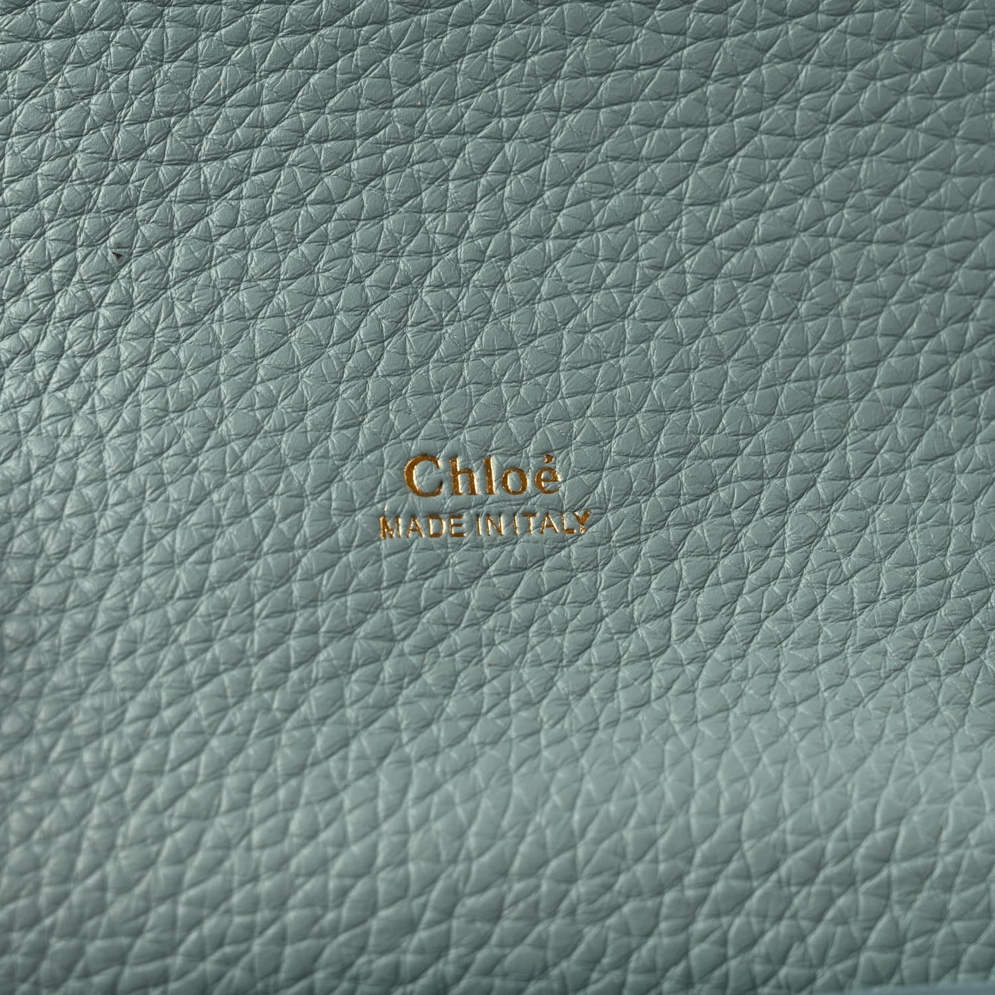 Shiny Grained Calfskin Small Aby Day Shoulder Bag Faded Blue