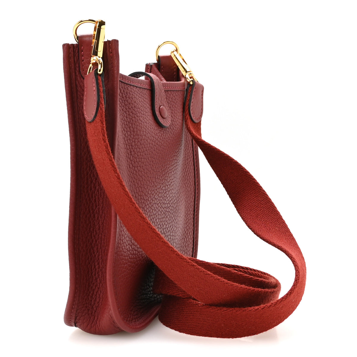 Hermes Taurillon Clemence Evelyne TPM Rouge H 3 of 11