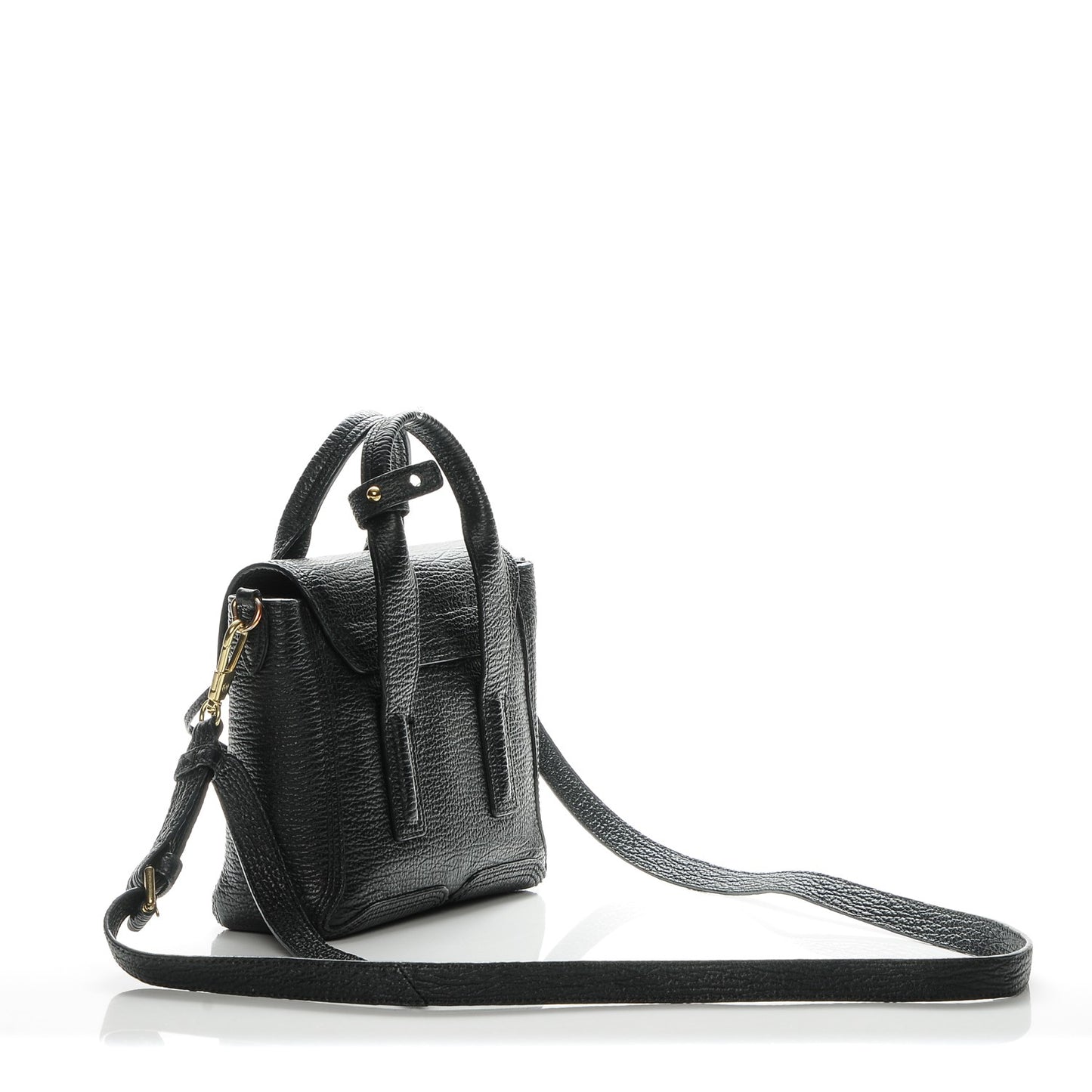 3.1 Textured Calfskin Mini Pashli Satchel Black