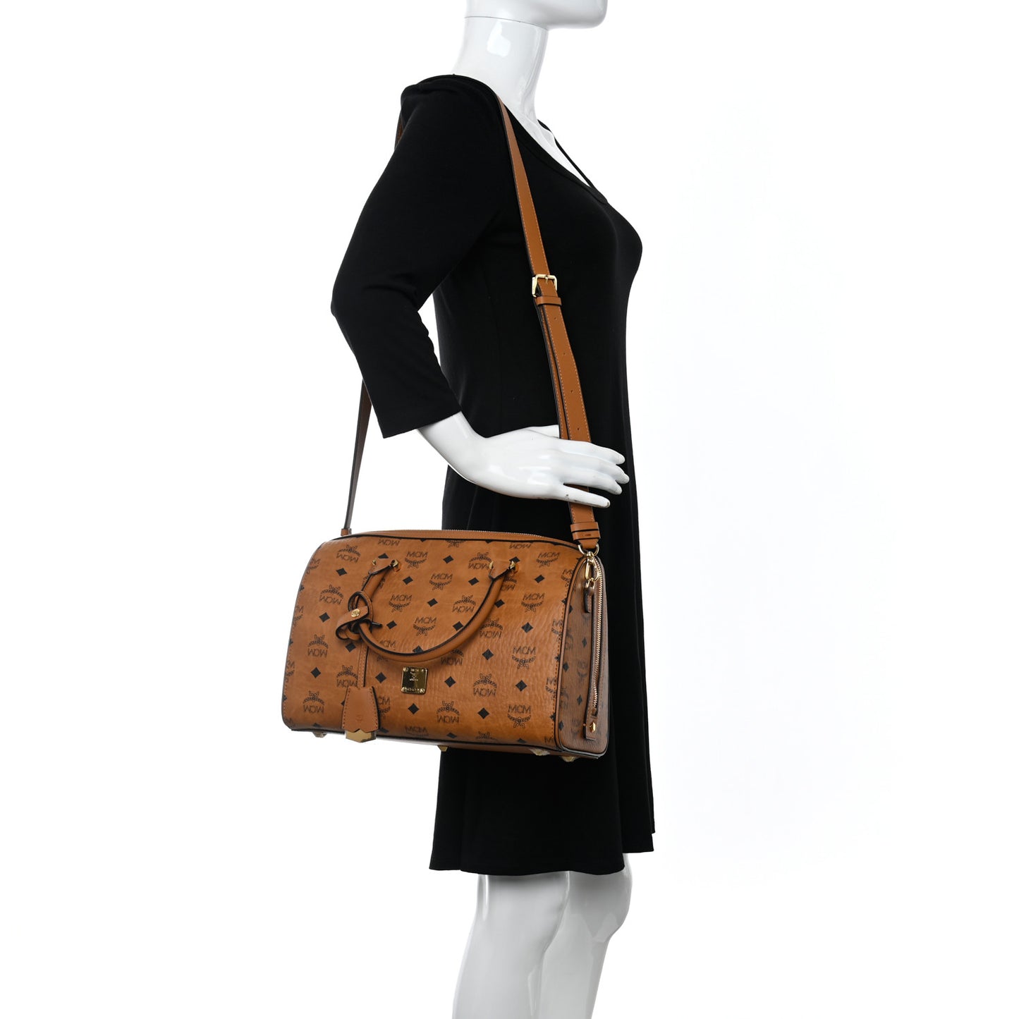 Visetos Medium Boston Bag Cognac