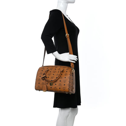 MCM Visetos Medium Boston Bag Cognac 2 of 11