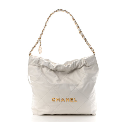 Chanel Shiny Calfskin Quilted Small Chanel 22 White 3 of 11