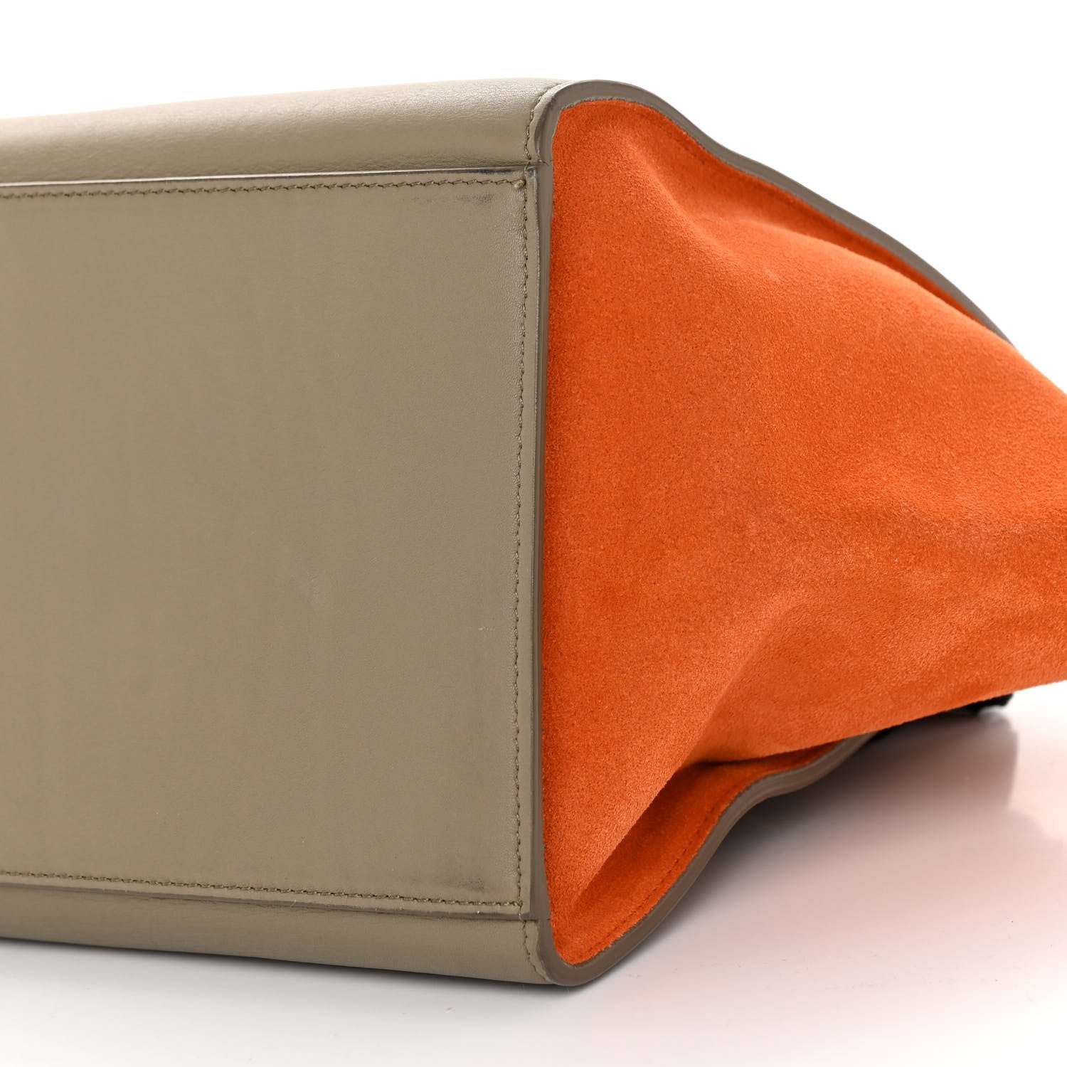 Celine Smooth Calfskin Suede Medium Tri-Color Trapeze Orange 16 of 17