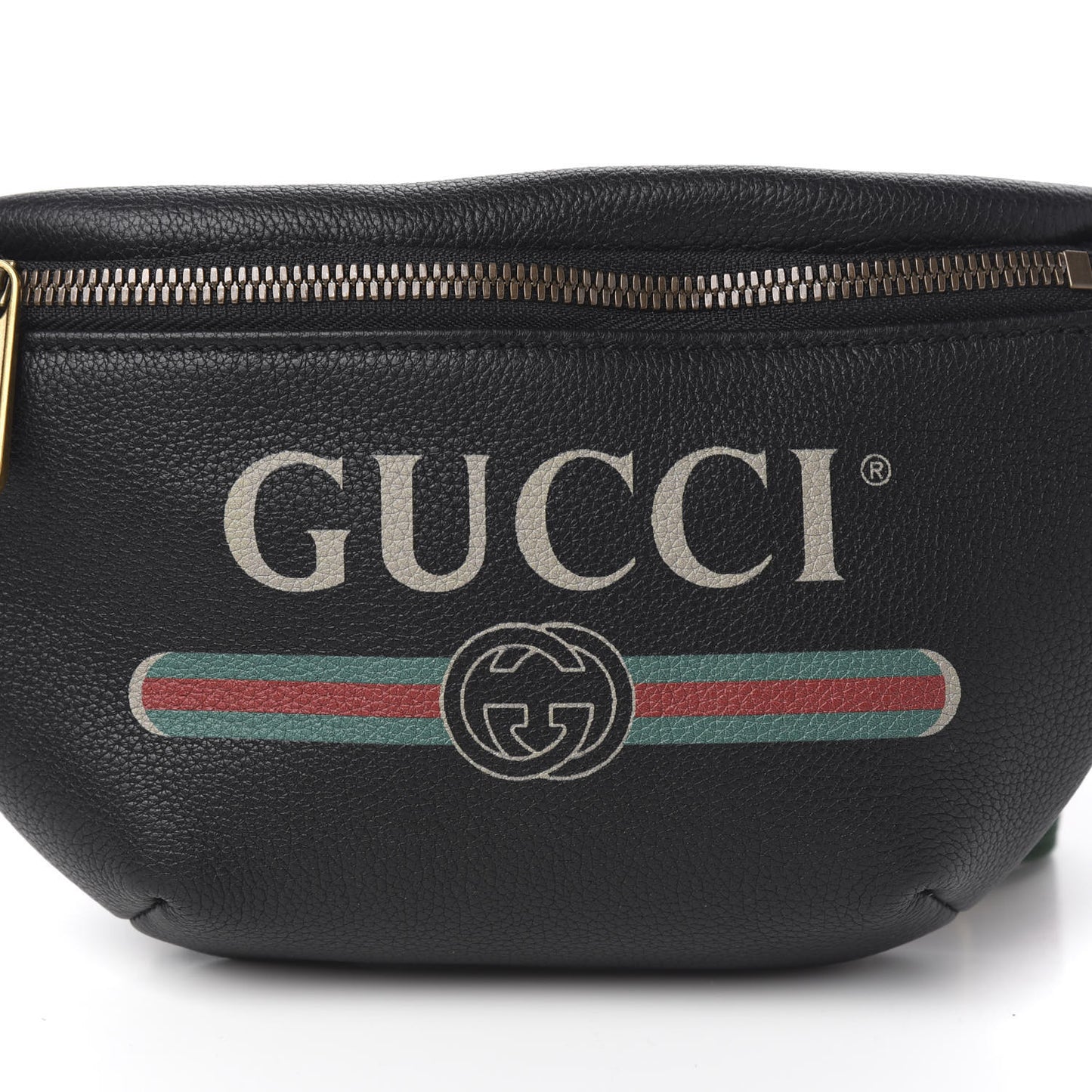Grained Calfskin Small Logo Belt Bag Black