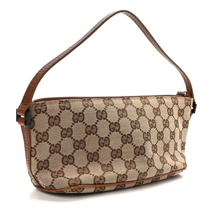 Gucci Monogram Web Boat Pochette Brown 3 of 12