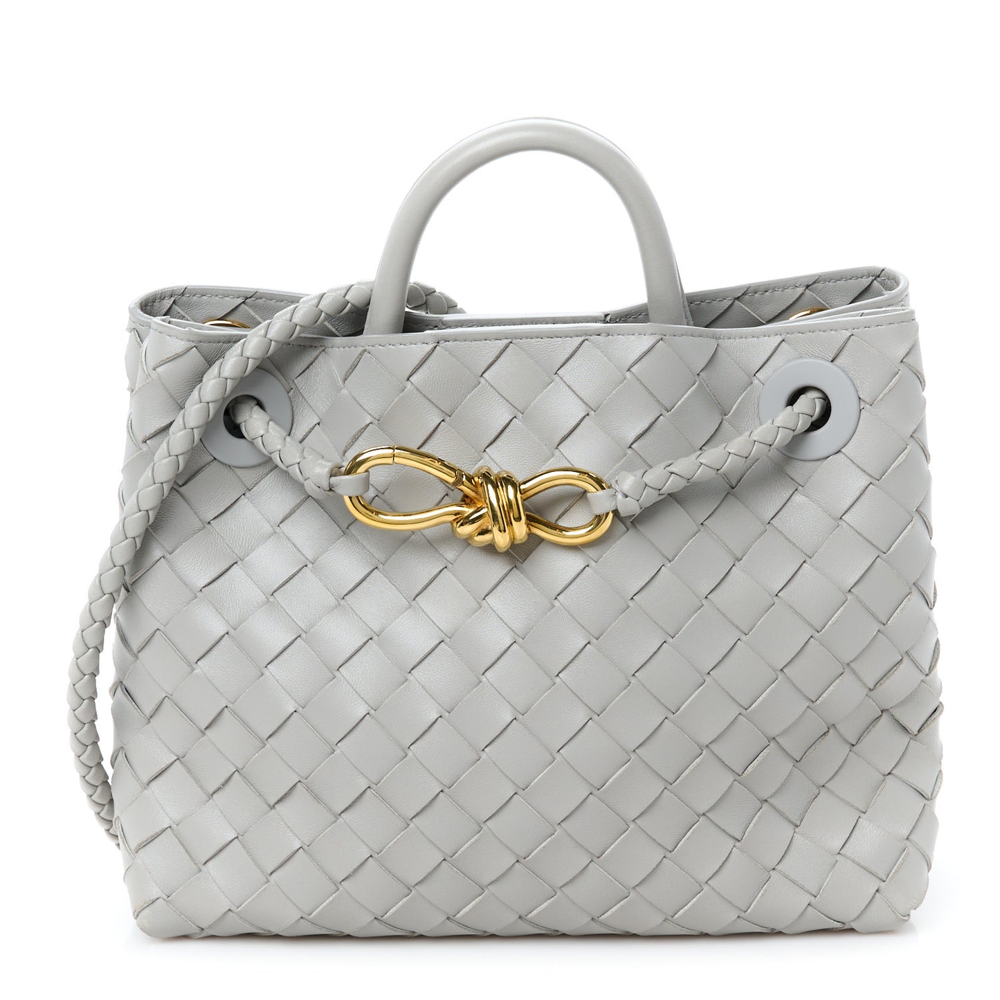 Nappa Intrecciato Small Andiamo Shoulder Bag Sterling