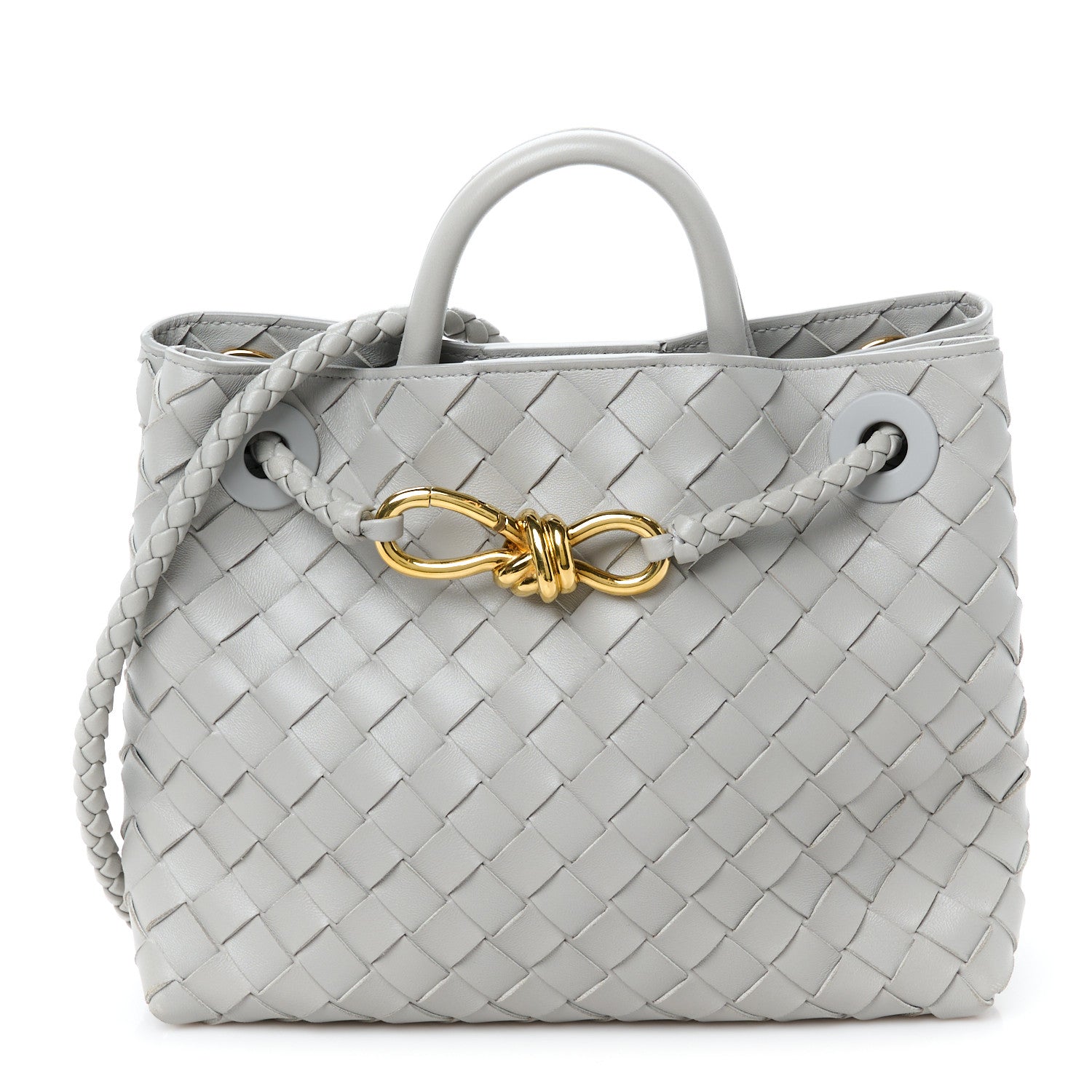 Bottega Veneta Nappa Intrecciato Small Andiamo Shoulder Bag Sterling 1 of 10
