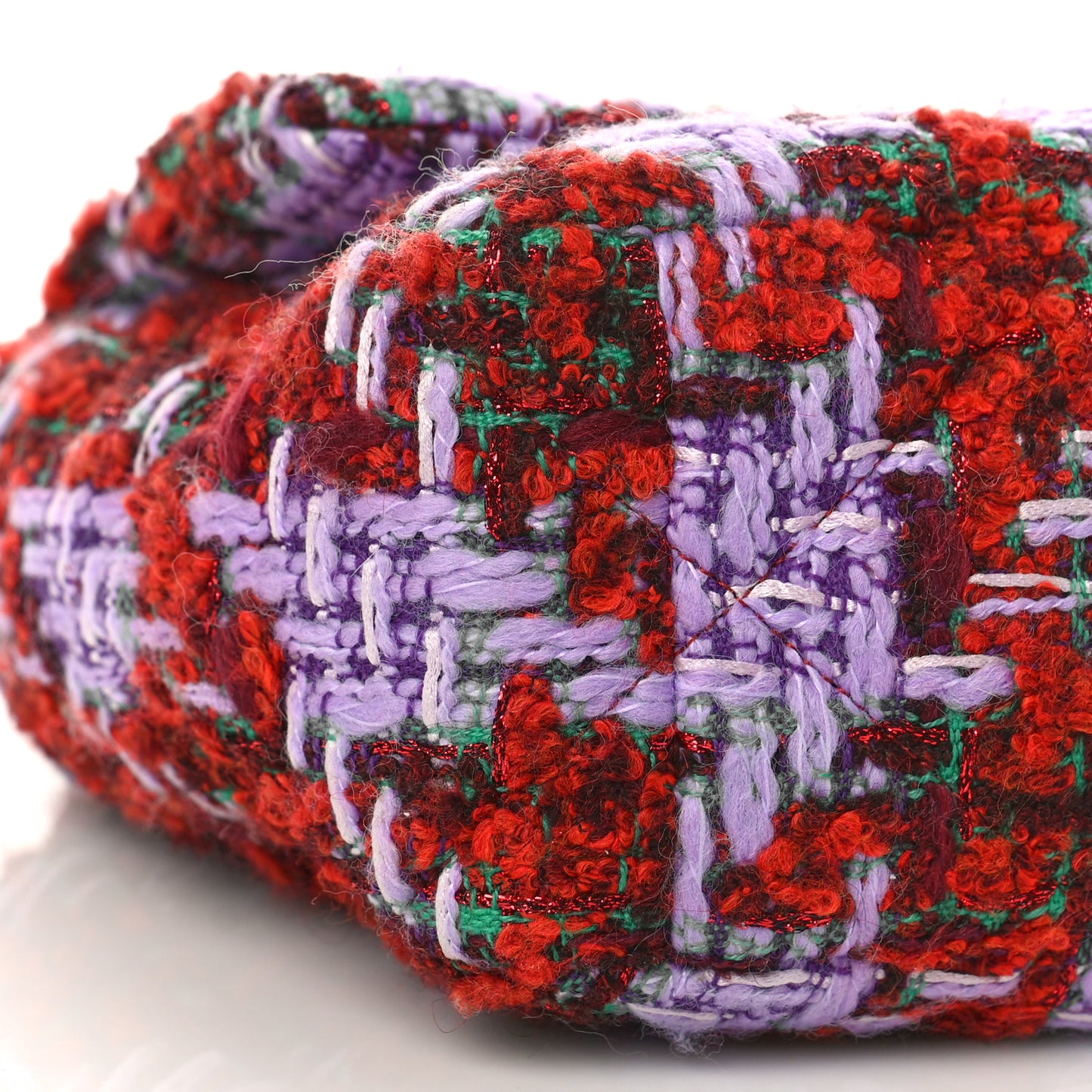 Tweed Quilted Large Chanel 19 Flap Red Purple Green