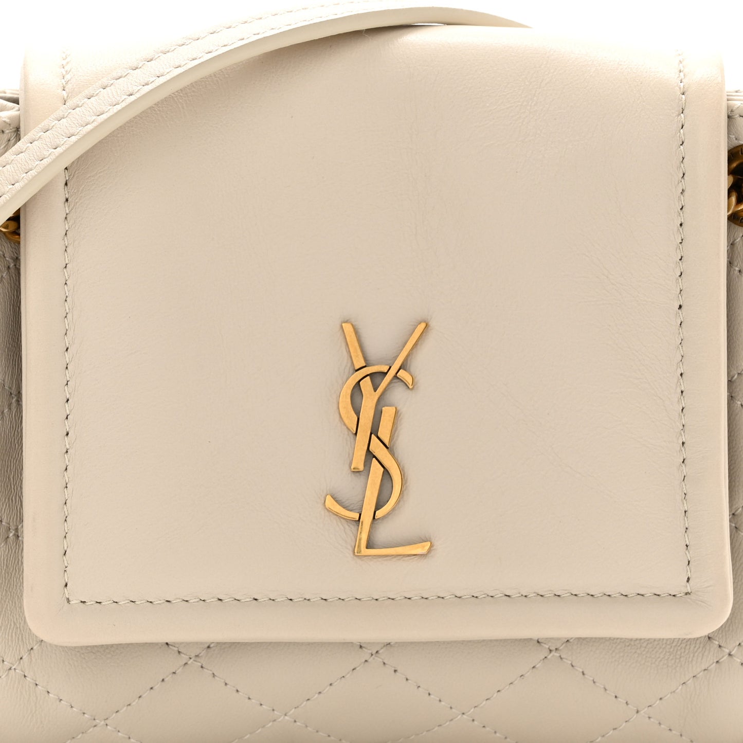 Lambskin Quilted Monogram Mini Nolita Blanc Vintage