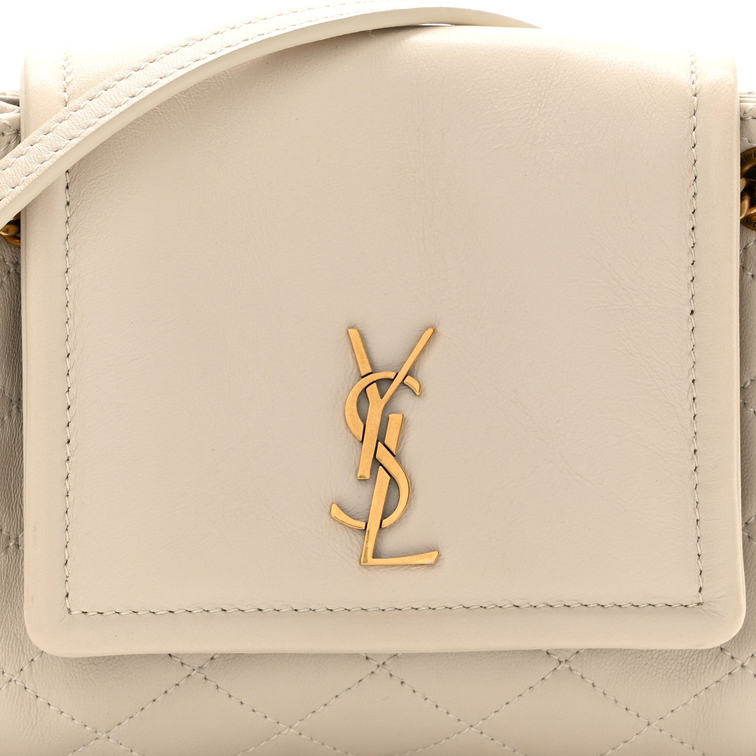 Saint Laurent Lambskin Quilted Monogram Mini Nolita Blanc Vintage 8 of 11
