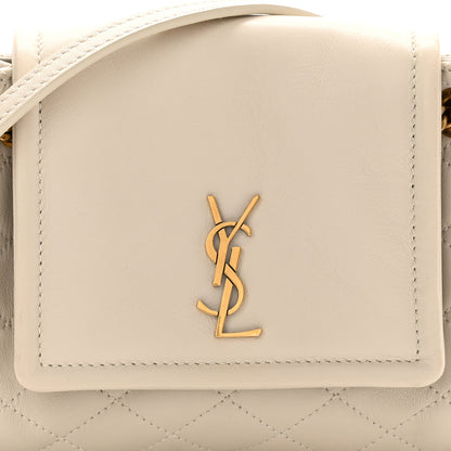 Saint Laurent Lambskin Quilted Monogram Mini Nolita Blanc Vintage 8 of 11
