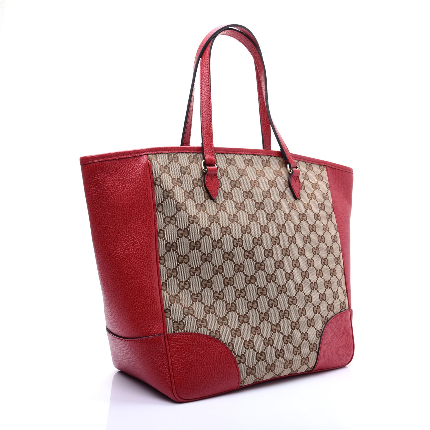 Monogram Bree Zippered Tote Beige Red