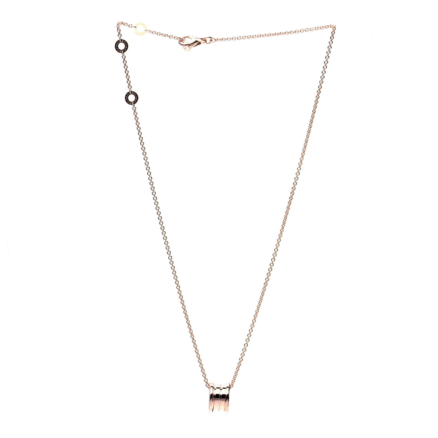 Bulgari 18K Rose Gold B.Zero1 Pendant Necklace 2 of 7