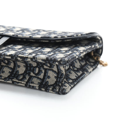 Christian Dior Oblique Saddle Chain Pouch Blue 9 of 9