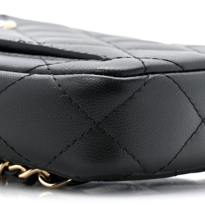 Chanel Lambskin Quilted CC Phone Holder Black 10 of 10