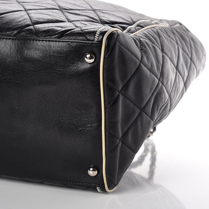 Chanel Lambskin Quilted Large East West Tote Black 10 of 10