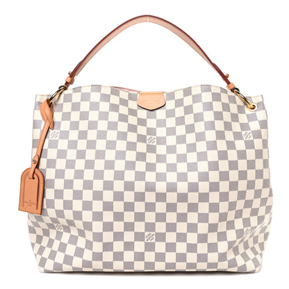 Louis Vuitton Damier Azur Graceful MM Rose Ballerine 1 of 10