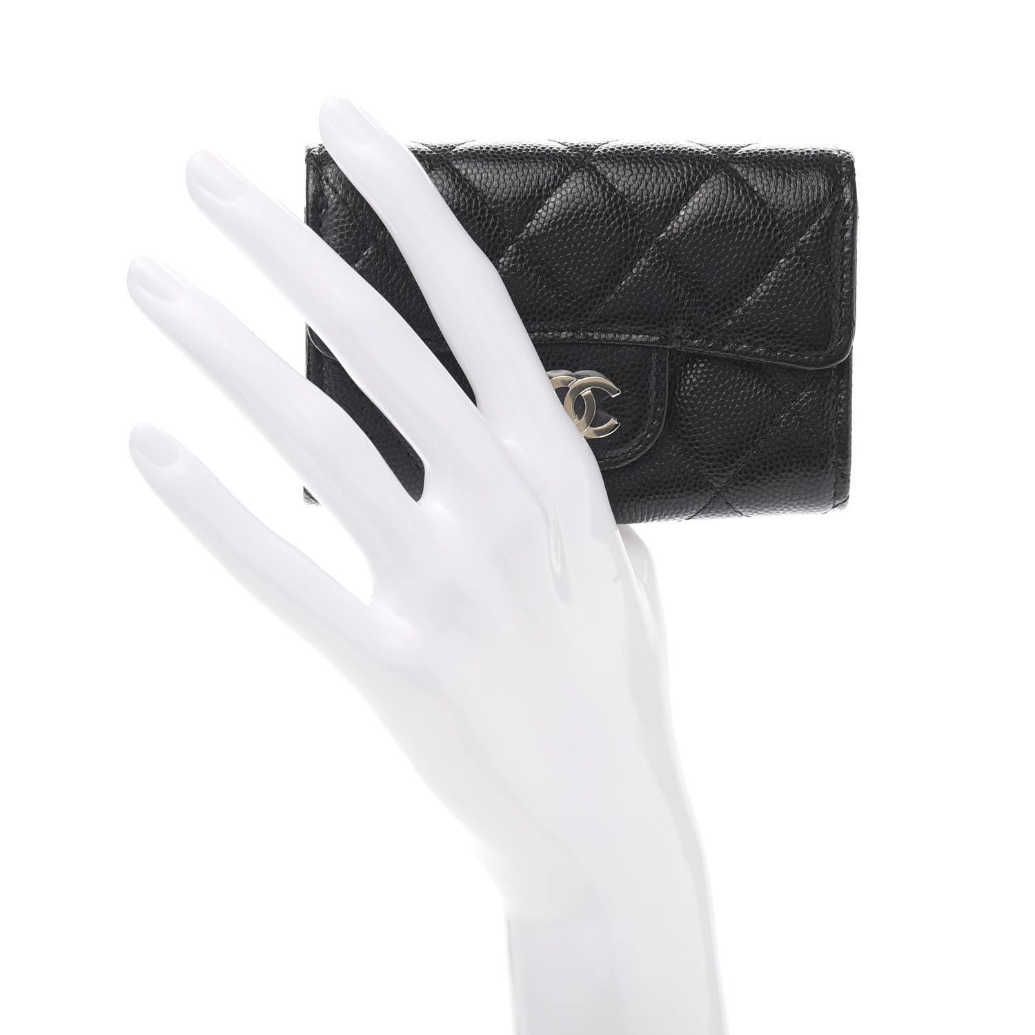 Chanel Caviar Quilted Classic 4 Key Holder Wallet Black 2 of 11