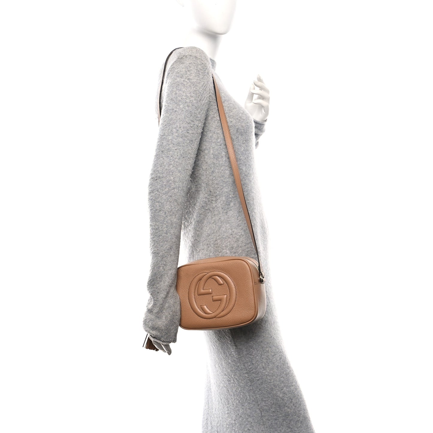Pebbled Calfskin Small Soho Disco Bag Camelia