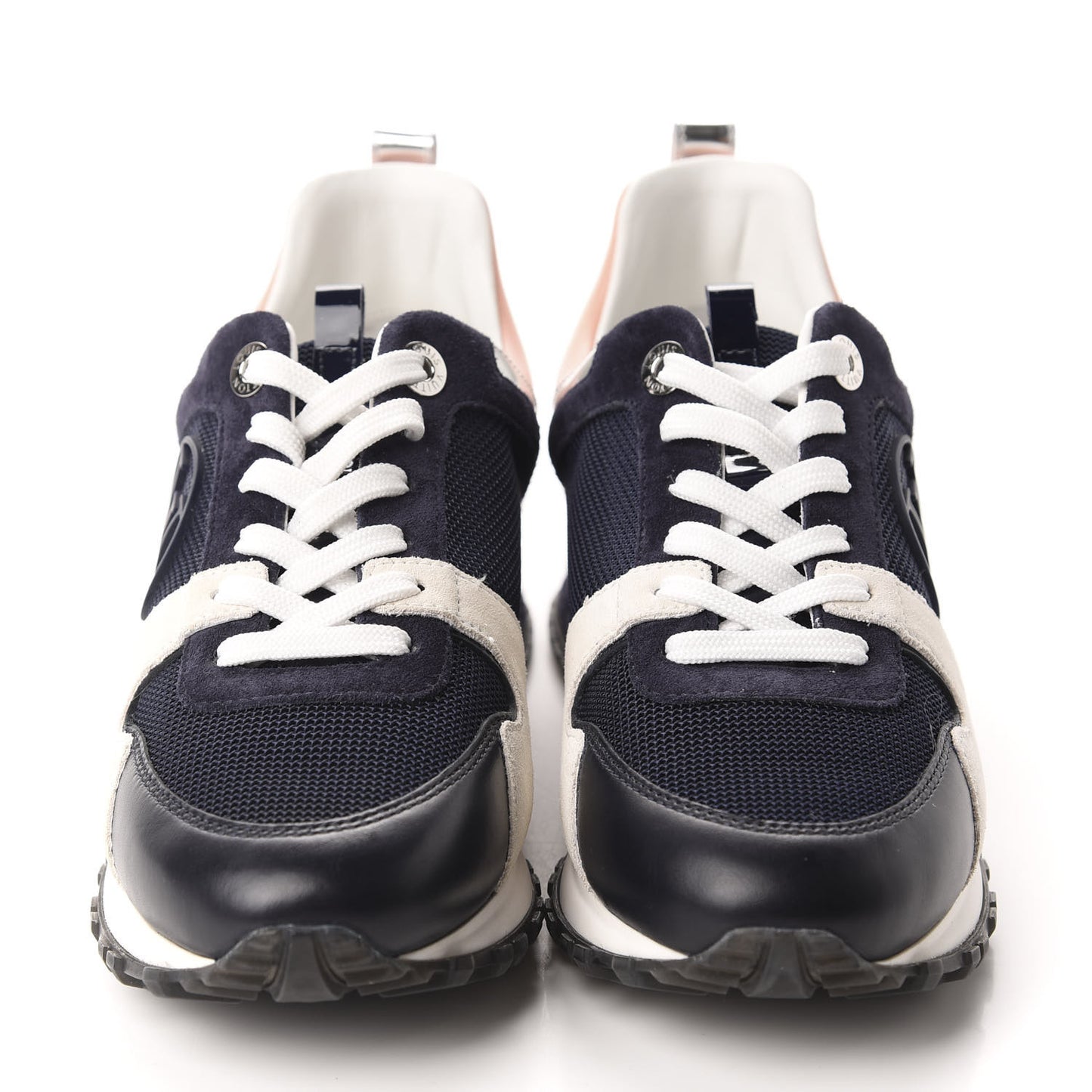 Suede Calfskin Run Away Sneakers 36 Blue Pink White