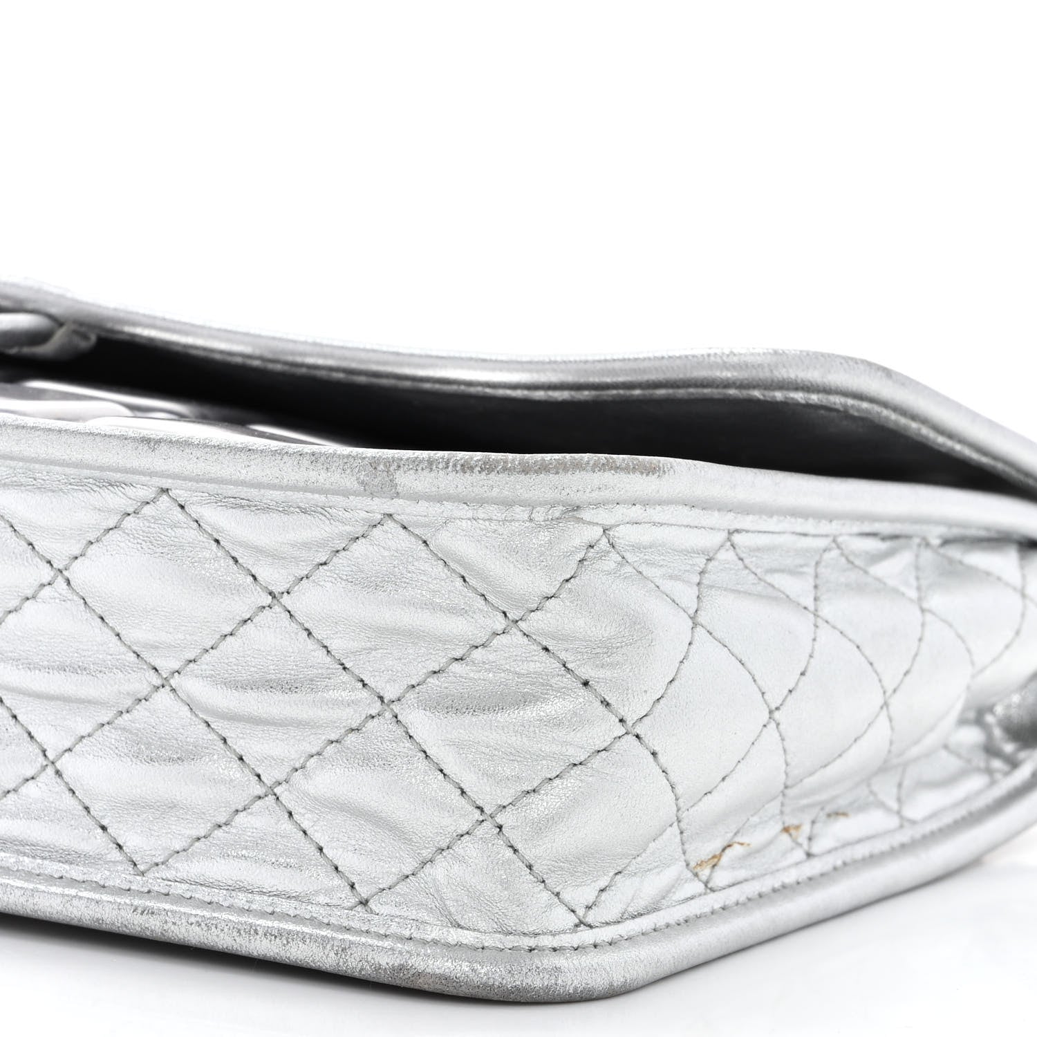 Chanel Vinyl Large Ice Cube Flap Silver 10 of 15