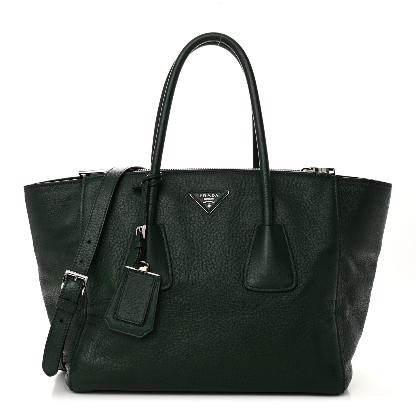 Cervo Deerskin Twin Pocket Tote Green