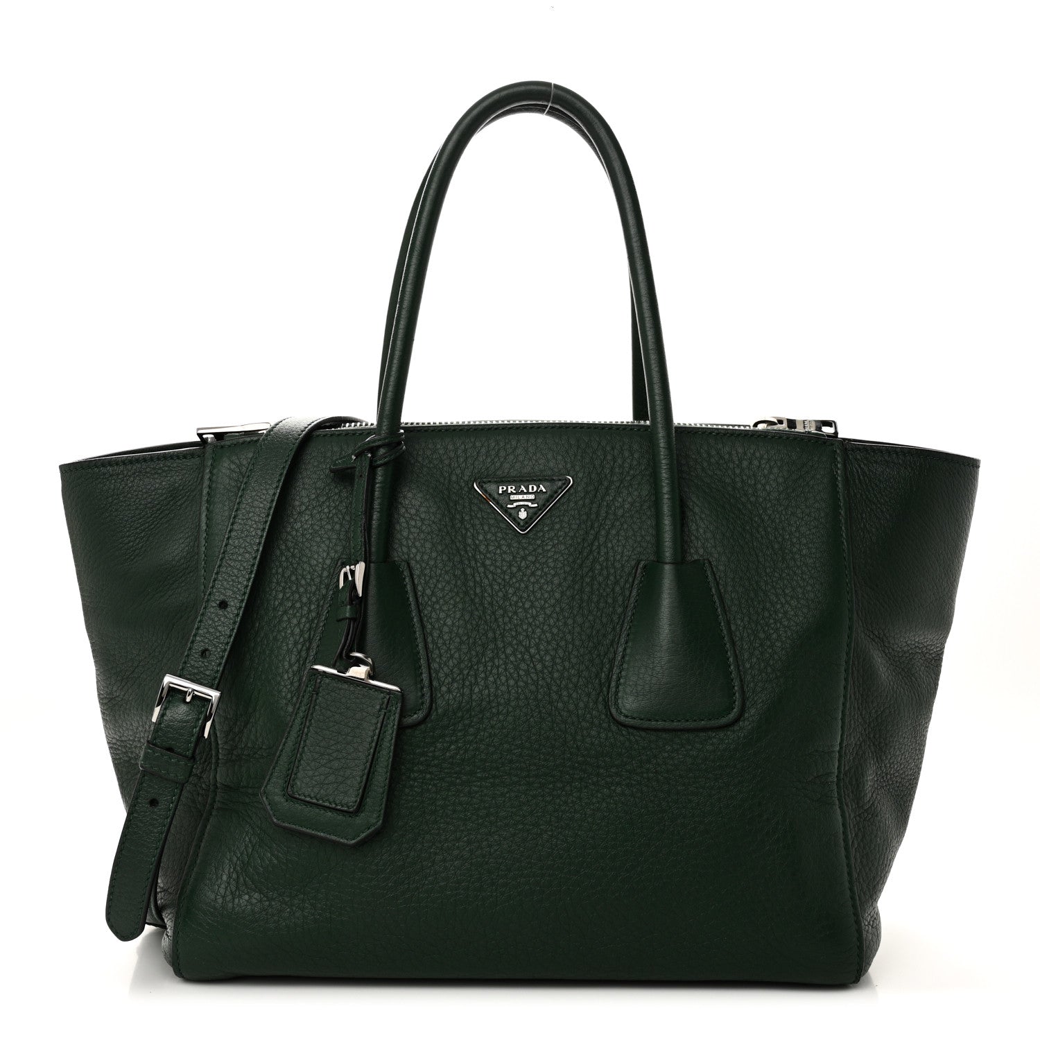 Prada Cervo Deerskin Twin Pocket Tote Green 1 of 9