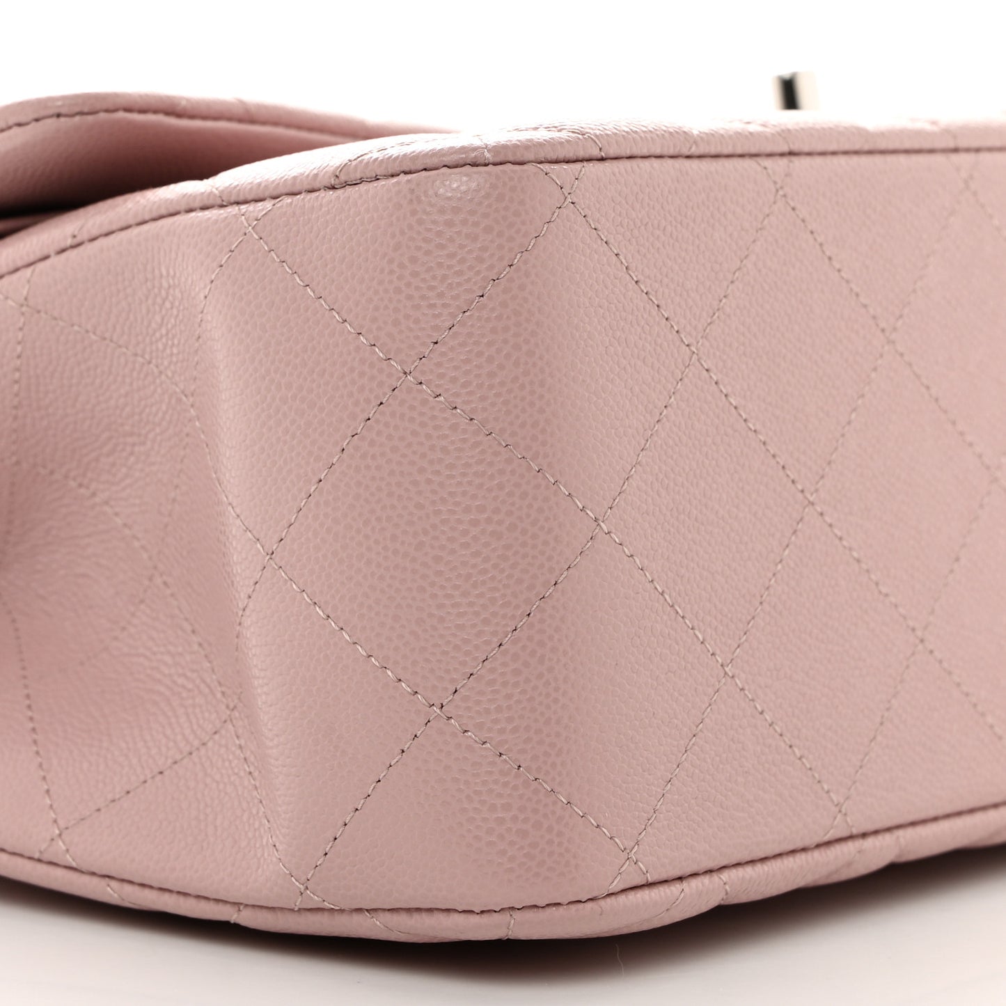 Caviar Quilted Jumbo Double Flap Light Purple